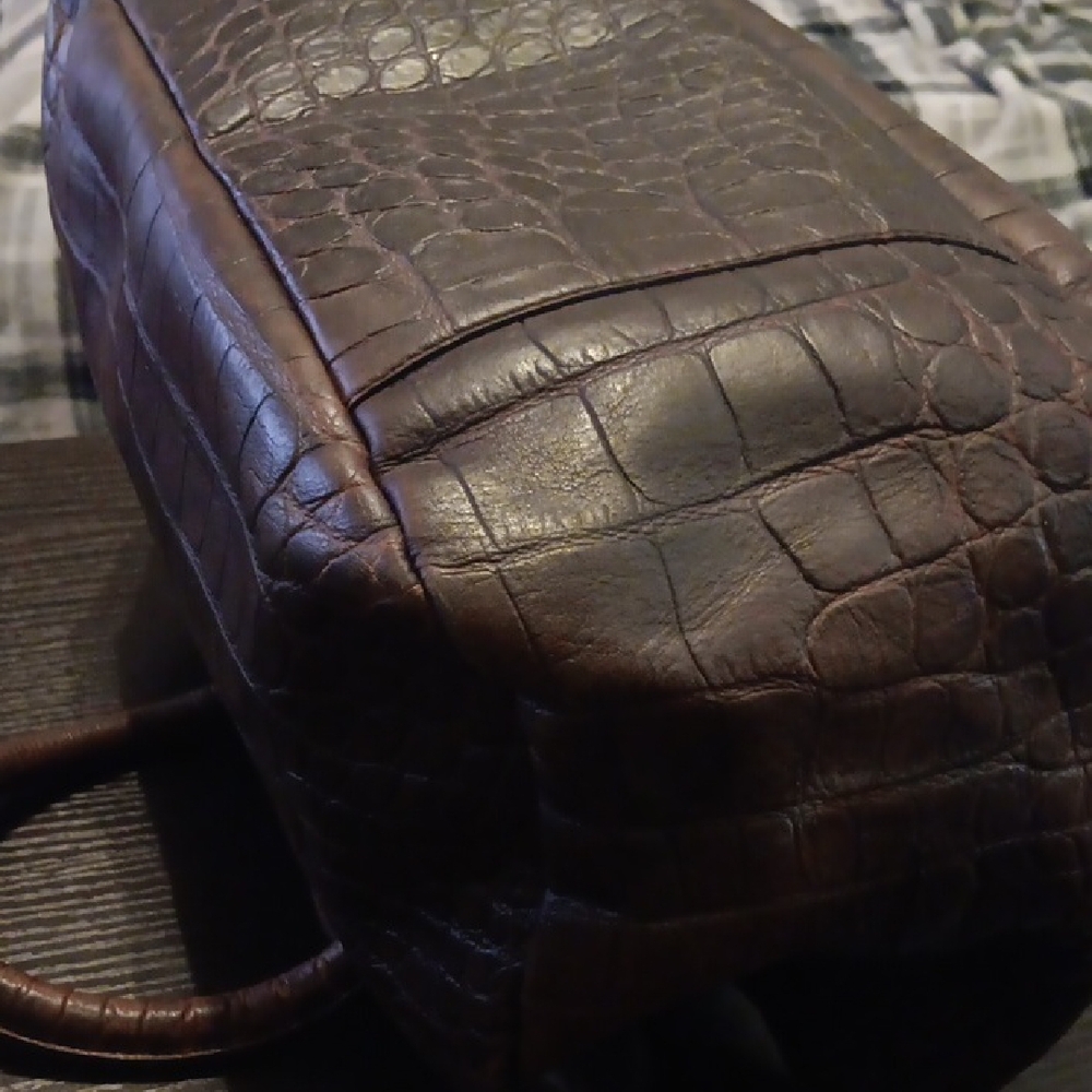 Furla Brown Crocodile-Embossed Women's Bag EUC - Picture 9 of 13